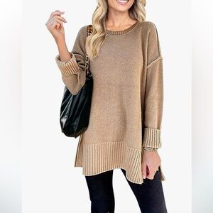 Merokeety Large Oversized Sweater Brown